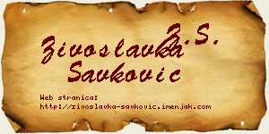 Živoslavka Savković vizit kartica